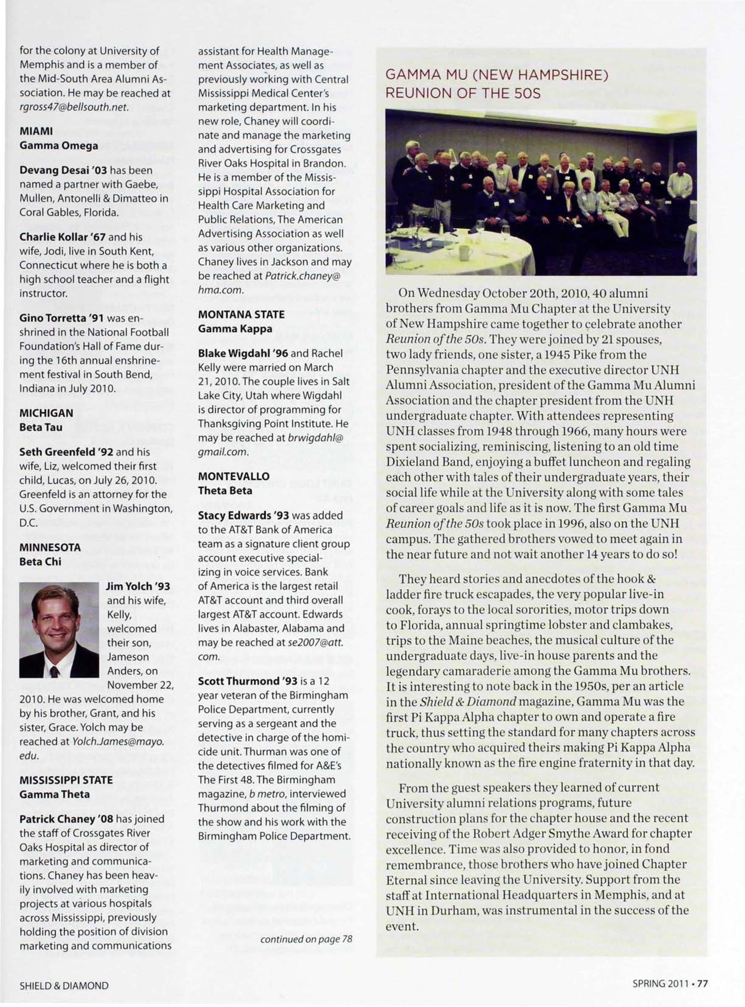 Gamma Mu (New Hampshire) Reunion of the Sos